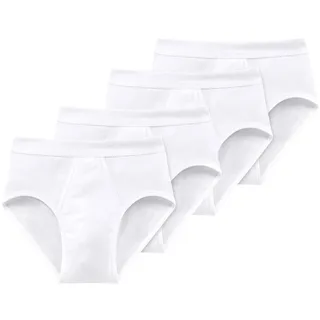 SCHIESSER Slip unifarben weiß L 4er Pack