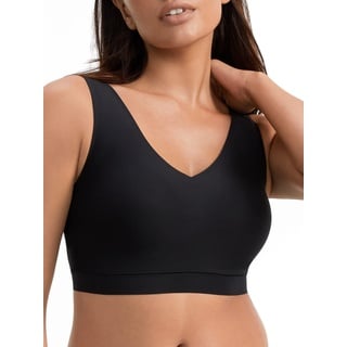 Chantelle Damen Weiches, dehnbares und gepolstertes Top BH, Blickdicht, Schwarz (2er-Pack), XL/XXL