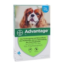 Advantage 100 mg bei Hunden von über 4 bis 10 kg