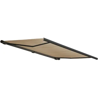 Elektrische Kassettenmarkise HWC-H27, Markise Vollkassette 6x3m ~ Polyester creme, Rahmen anthrazit
