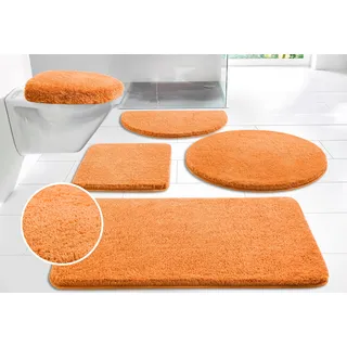 Badematte OTTO HOME "Merida, Badvorleger, Badezimmer Teppich" Gr. 5, orange (terra), H:32mm, Kunstfaser, Badematten, Badematte, Badteppich, Uni Farben, rechteckig, rund & als 2-tlg. Set erhältlich
