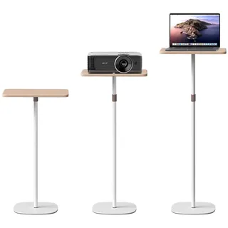 tonchean Stehpult Laptoptisch Höhenverstellbar 46–120cm Mobile Schreibtisch | Laptop-Ständer Verstellbare Beistelltisch für Bett Sofa, Beweglicher Podiumstander für Büro und Schule, Weiß