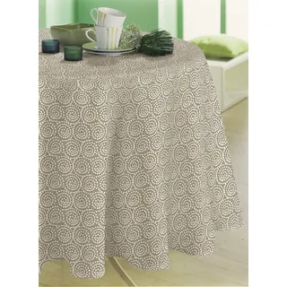 CALITEX Runde Wachs Saigon PVC 140,0 x 140,0 cm, PVC, Taupe, 140 x 140 cm