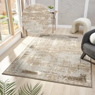 Teppich OTTO HOME "Hamsa" Gr. 6, braun, B:200cm H:9mm L:300cm, Kunstfaser, Teppiche, Teppich, dezenter Glanz, Schrumpf-Garn-Effekt, im Vintage-Look, dichte Qualität