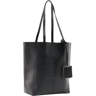 Gusti Shopper Leder - Cassidy Umhängetasche Damen Leder, echtes Rindsleder, 15" Laptopfach, DIN A4, Handtasche Schwarz - 13L