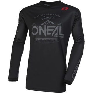 O'NEAL | Motocross-Trikot | Enduro MX | Atmungsaktives Material, gepolsterter Ellenbogenschutz, Passform für maximale Bewegungsfreiheit | Element Jersey Dirt V.23 | Erwachsene | Schwarz Grau | M