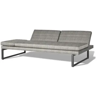 Amatio Loungesofa , Schwarz, Hellgrau , Metall, Textil , Füllung: Schaumstoff,Schaumstoff , 197x71x100 cm , klappbare Rückenlehne , Gartenmöbel, Loungemöbel