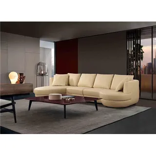 Ledersofa Couch Sofagarnitur Neu Ecksofa Eck Garnitur Design Modern Sofa Beige - Beige