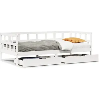 vidaXL Tagesbett mit Schubladen Weiß 90x200 cm Kiefernholz - Weiß