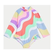 Girls M&S Collection Rainbow Wave Swimsuit (0-3 Yrs) - Multi, Multi - 6-9 M