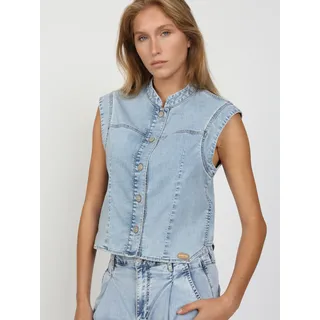GANG Jeansweste "94LARA VEST" ärmelloser Relax-Fit, sunbleached