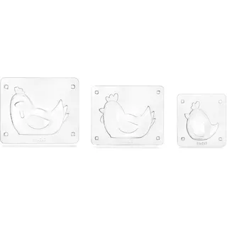 IBILI - Set mit 3 Förmchen für Ostern, Huhn, PET und selbstgemachte Schokolade