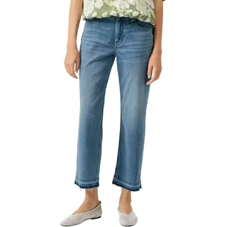 5-Pocket-Jeans S.OLIVER, Damen, Gr. 36, N-Gr, blau (mid blau used), Denim/Jeans, Obermaterial: 99% Baumwolle, 1% Elasthan, unifarben, normal 7/8-Länge, Jeans 5-Pocket-Jeans, 7/8 Länge mit Stretch
