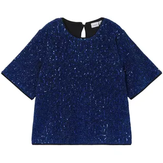 NAME IT Mädchen Nkfrunic Sequin Top Kurzarmbluse, Surf The Web, 134-140 EU
