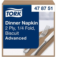 Tork Serviette Dinner bistre, pliage 1/4 2 plis, 40 cm x 39 cm, 12 x 150 serviettes, 478751