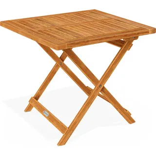 CASARIA® Gartentisch Balkontisch Wetterfest Klappbar Holz 70x70cm 80kg Belastbarkeit Balkon Garten Terrasse Tisch Klapptisch Pflanztisch Akazie Braun - Braun