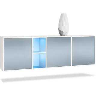 Vladon Sideboard Cuba Türen in Denim , Holzwerkstoff , 182x53x35 cm , Kleinmöbel, Kommoden, Sideboards