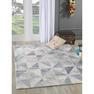 Teppich SANAT "Harmony 3212, auch als Läufer" Gr. 2, blau (türkis), B:80cm H:12mm L:150cm, Kunstfaser, Teppiche, Teppich, Wohnzimmer, Kurzflor, modern, abtrakt, Schlafzimmer