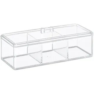 Relaxdays Teebox, Vorratsbehälter, Transparent