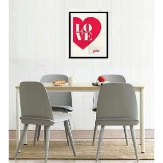 Queence »Love you« Herz Herzbilder Liebessprüche Schriftzug 1 Stk. tlg. gerahmt,