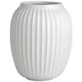 Kähler Vase H21 cm Hammershøi dänisches Design für Blumen Handarbeit, Weiss