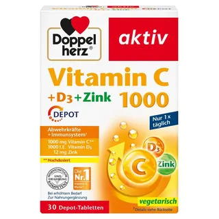 Doppelherz Vitamin C 1000+D3+Zink Depot Tabletten 30 St.