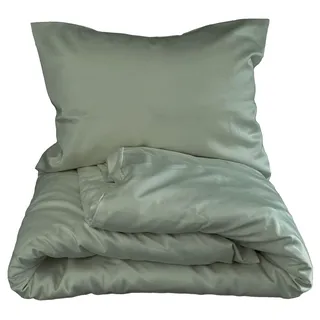 Bettwäsche aus LyocellTM Lyocell Iballa, grün – Set 140 x 200 cm, 70 x 90 cm