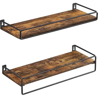 Songmics Gewürzregale-Set Barnet-old Wandmontage Braun-Schwarz 2-teilig