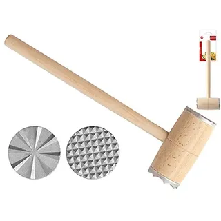 HOME 8394200 Fleischklopfer 3er Set aus Holz Kopf aus Aluminium Cm32 Küchenutensilien