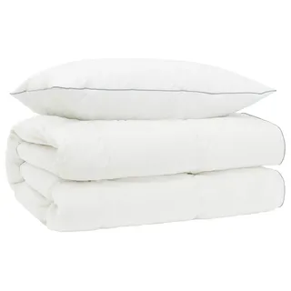vidaXL Gänsedaunen-Bettdecken-Set 90% FULDA 2 stk. 155 x 200 cm Weiß - Weiß