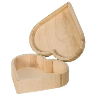 Artemio VIBBC Schmuckkästchen in Herzform, Holz, Beige, 17 x 6 x 16 cm