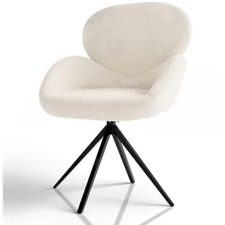 Juskys Drehstuhl Albano Bouclé Creme