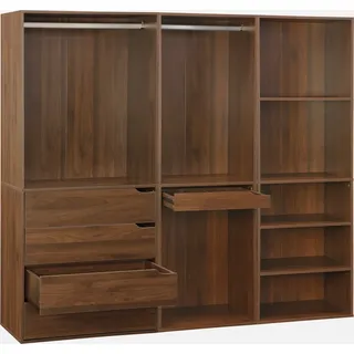 sweeek - Modulares Kleiderschrank-Set mit 3 Elementen - Nussbaumfarben