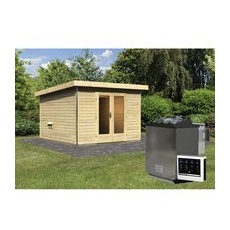 KARIBU Sauna »Kuusalu 1«, BxHxT:309 x 229 x 309 cm, 4 Personen - beige