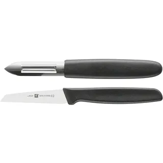 Zwilling Twin Grip Gemüsemesser-Set 2-teilig, Rostfreier Edelstahl, Kunststoffgriff, Schwarz