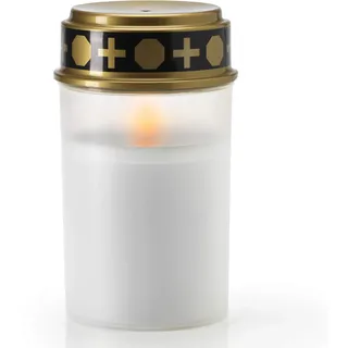 KELOPEST® LED Grablicht weiß oder rot mit Batterie und bis zu 6 Monaten Leuchtdauer | LED Grabkerze mit realistischem Flackereffekt