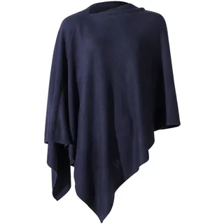 Fomolom Damen-Poncho-Pullover, vielseitig, leicht, einfarbig, gestrickt, Schultertuch, Umhang, Schal, Zubehör für Damen, Marineblau, Einheitsgröße