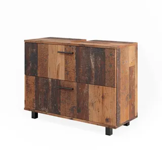Vicco Waschbeckenunterschrank Ilias Eiche rustikal, 80 x cm Badezimmer, Schrank Badschrank Badkommode Badmöbel 2 Schubladen