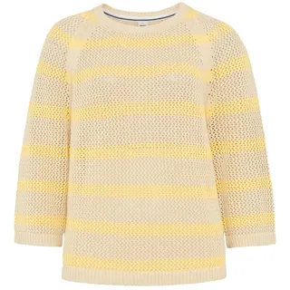 BRAX Damen Style Nala Organic Striped Cotton Ajour Pullover