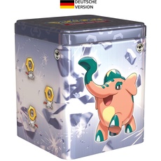 Bild von Pokémon-Sammelkartenspiel: Stapel-Tin-Box Metall (3 Boosterpacks & 2 Stickerbögen)