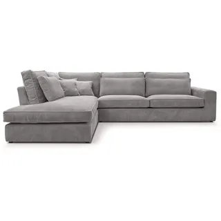 FEDVE Sofa Big Sofa Ecksofa Monica mini L- Form Funktionssofa Wohnlandschaft Design Couch Links - Grau