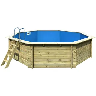 Karibu Pool-Set , Naturfarben , Holz , 3-teilig , Kiefer , 124 cm , Freizeit & Co, Pools & Wasserspass, Aufstellpools