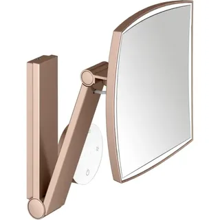 Keuco iLook_move Kosmetikspiegel, beleuchtet, eckig, mehrstufig einstellbare Lichtfarbe, Glasbedienfeld, 17613299002, Farbe: rotgold gebürstet