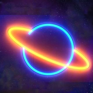 Planet Neon Sign, Wanddekoration,Batterie oder USB Powered Leuchtreklame Led Deko Neonlicht für Schlafzimmer, Kinderzimmer, Wohnzimmer, Bar, Party, Weihnachten