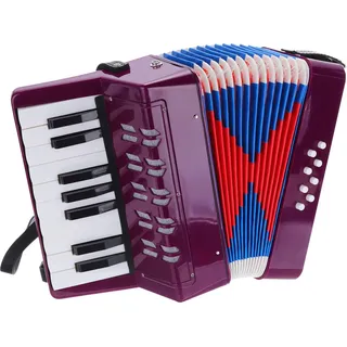 QUARKZMAN Akkordeon 17 Tasten 8 Bassknopf Ziehharmonika Spielzeug Mini Musikinstrument Leichtgewicht für Erwachsene Anfänger Bildung, Lila