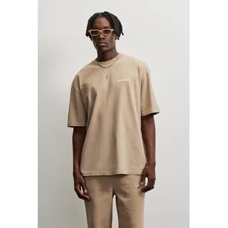 T-Shirt PEGADOR "LOGO OVERSIZED TEE", Herren, Gr. XXL, beige (washed beige), Single Jersey, Obermaterial: 100% Baumwolle, unifarben, oversize normal, Rundhals, gerader Abschluss, Shirts T-Shirt, Baumwolle, oversize
