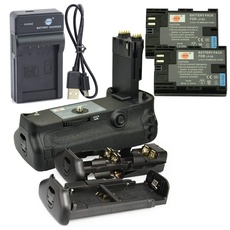 DSTE BG-E11 Batteriegriff + 2x LP-E6 Batterie + USB Ladegerät für Canon EOS 5D Mark III 5D3