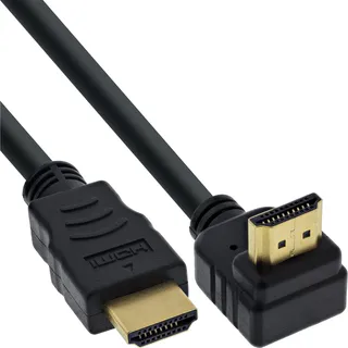 InLine HDMI Kabel, gewinkelt, St/St, schwarz, 3m