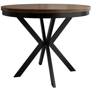 Mirjan24 Edder 120 x 76 cm ausziehbar Schwarz/Nussbaum