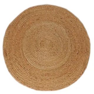 Atout Ciel Runder Teppich aus natürlicher Jute, Durchmesser 80 cm, Beige